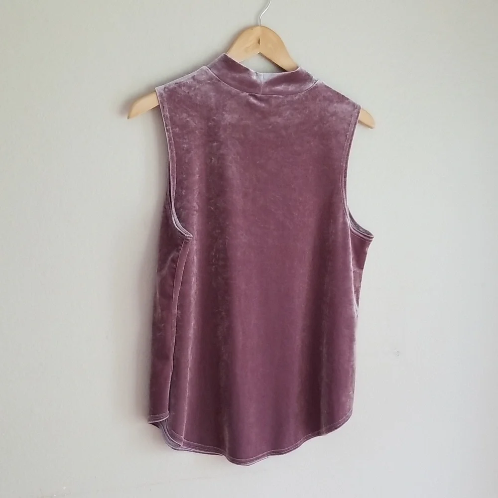 GNW Velvet Tank Top Velour Mock Turtle Neck - Picture 6 of 6